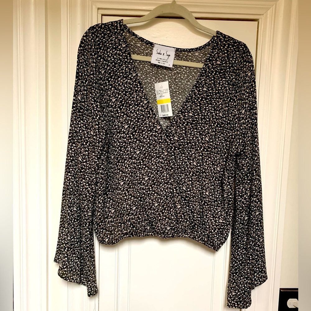 Sadie & Sage Faux-Wrap Blouse